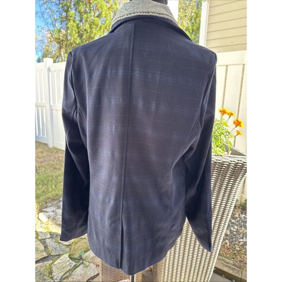 Blue Revival Medium M Ibiza Blue Beard Plaid Double Layer Veronica Blazer NEW - Picture 9 of 16